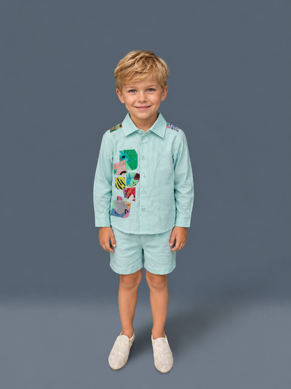 Boys Aqua Tiger 2 Pc Set