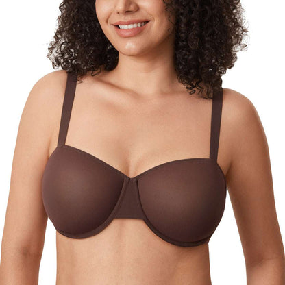 Cosnufy Sheer Mesh Balconette Bra