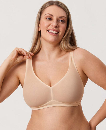 Cosnufy Sheer Mesh Wireless Full Coverage Unlined Bra