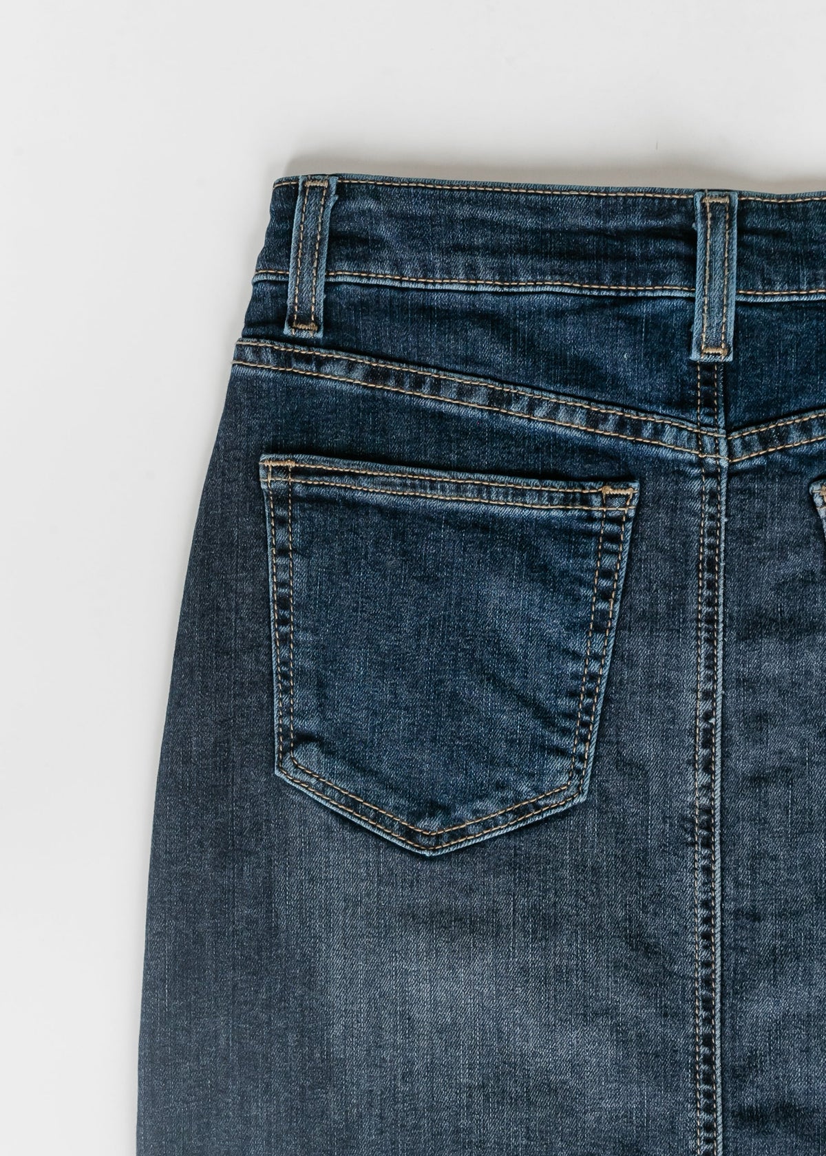 Bria Dark Wash Denim Maxi Skirt