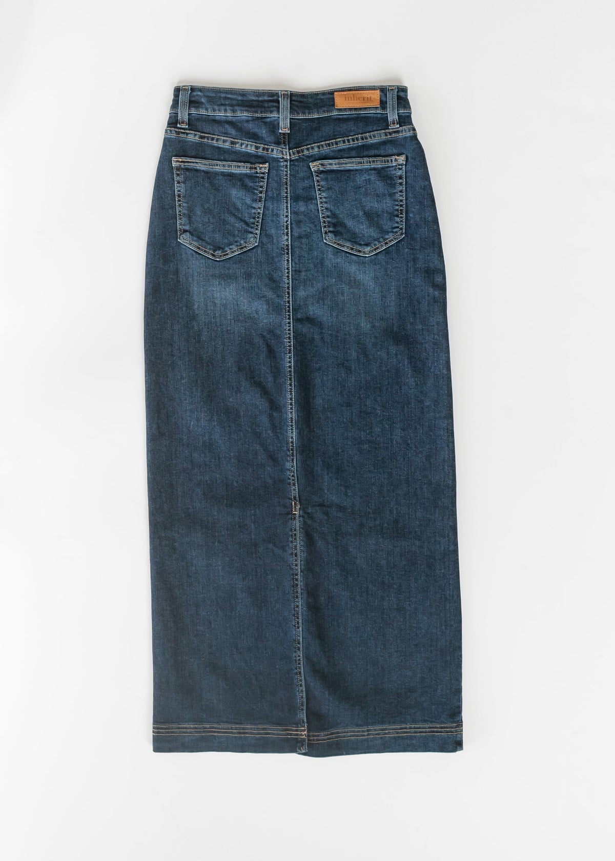 Bria Dark Wash Denim Maxi Skirt