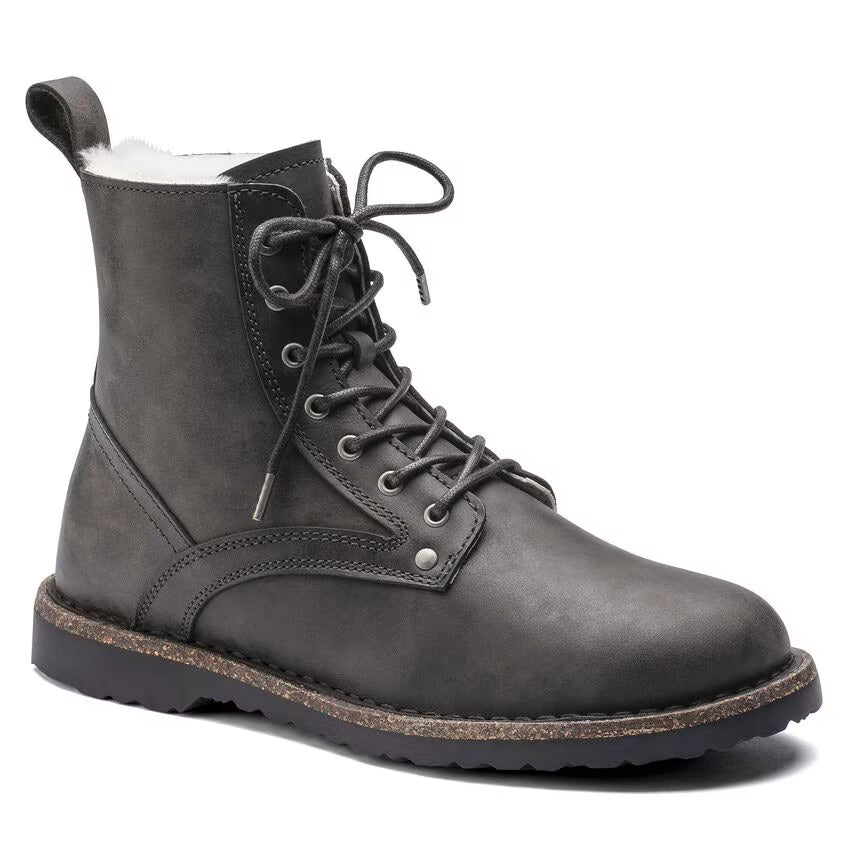 Birkenstock Bryson Shearling Oiled Nubuck Leather Graphite