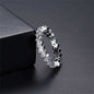 Crystal & Silvertone Slated Baguette-Cut Band Ring