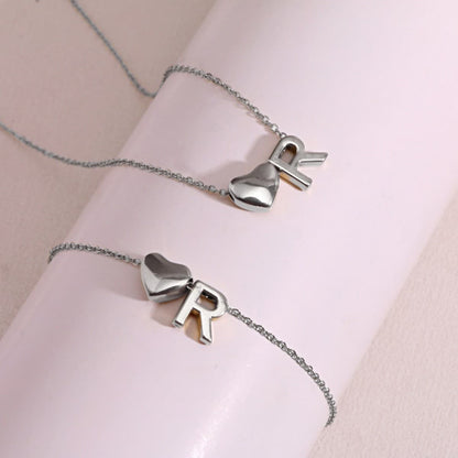 Dainty A-Z Initial Heart Necklace