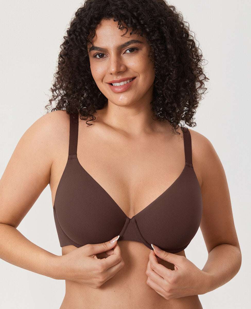 Inbarely Ultra-Soft Plunge Underwire Full Coverage Bra