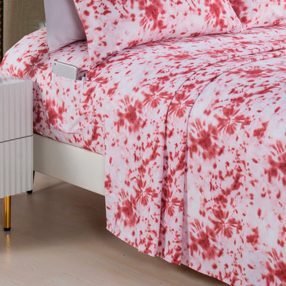 Elegant Comfort 6-Piece Colorful Tie Dye Pattern Sheet Set - Soft as a Hotel Premium Quality Bedding