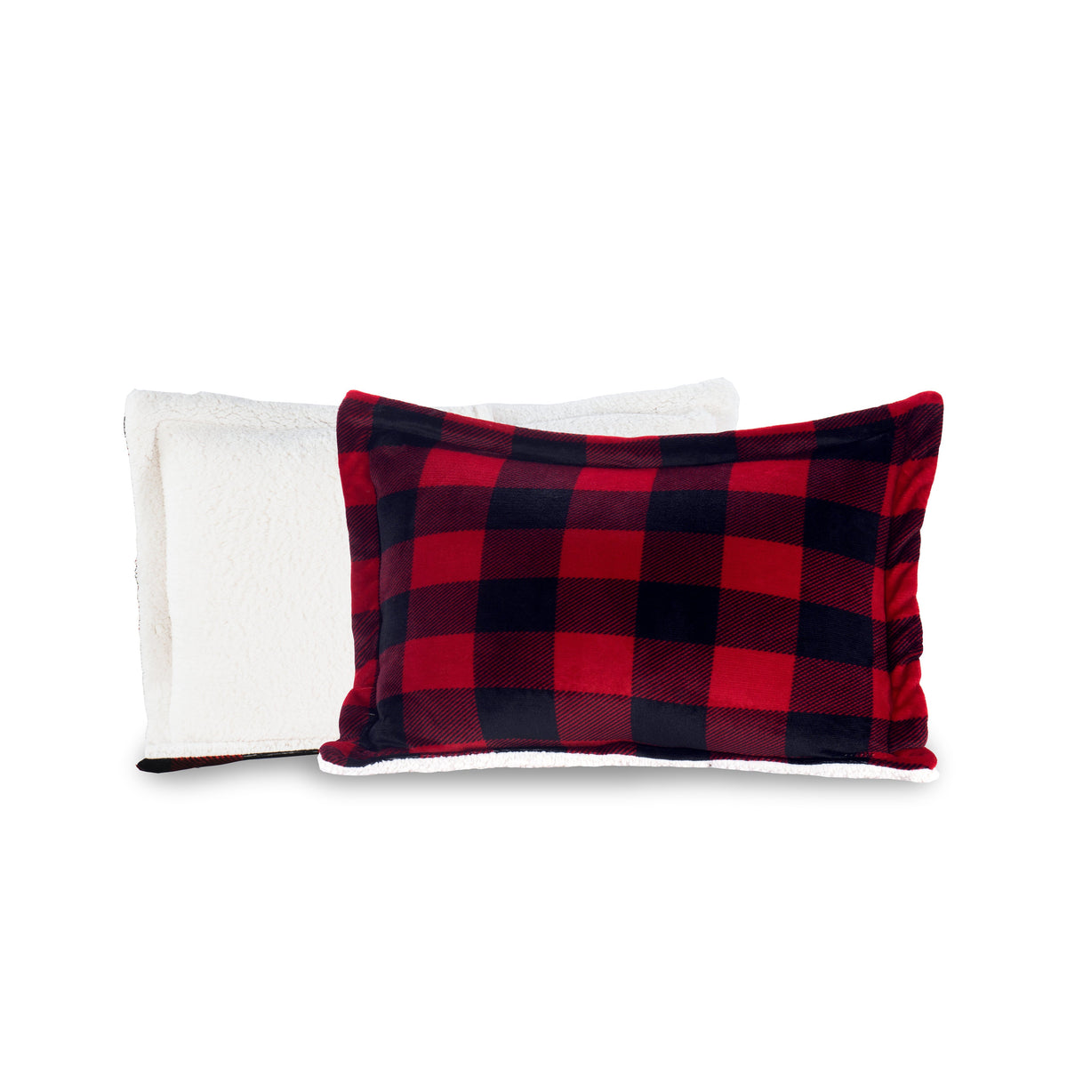 Elegant Comfort 3-Piece Buffalo Micro-Suede Reversible Sherpa - Lodge-Plaid Pattern Comforter Set