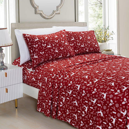 Elegant Comfort 6-Piece Christmas & Holiday Sheet Set - Soft as a Hotel Premium Quality