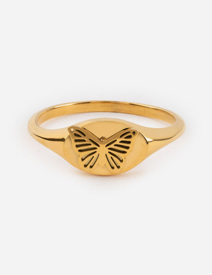 Elevated Faith Butterfly Signet Ring