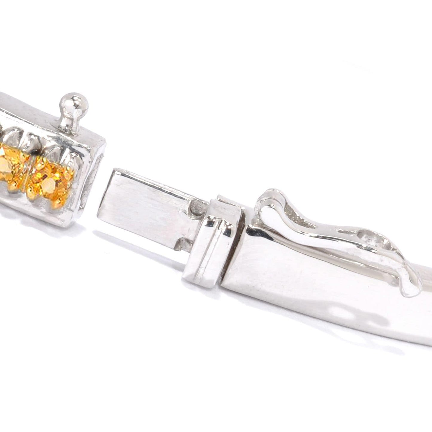 1.20CT Natural Citrine Sterling Silver Bangle Bracelet