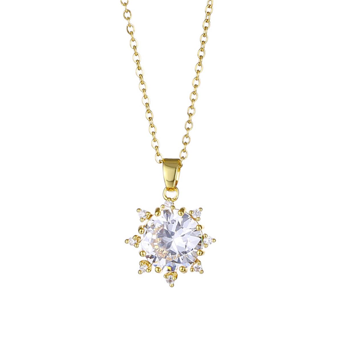 Crystal & Cubic Zirconia Sun Pendant Necklace