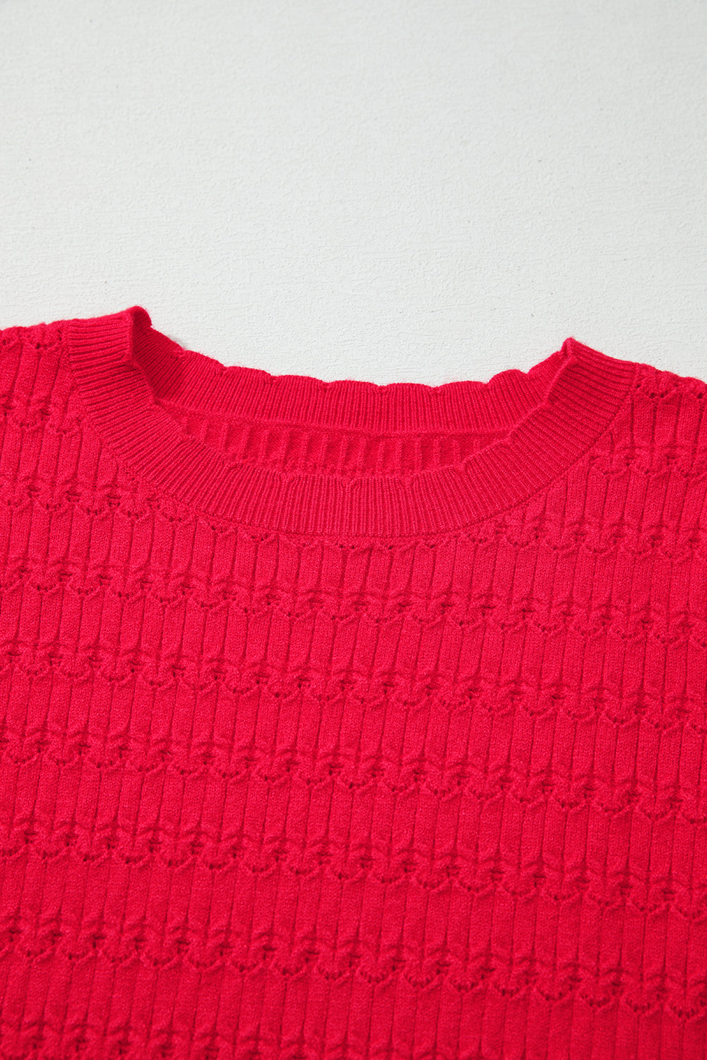 Threaded Pear Kay Knit Ribbed Cuffs Crew Neck Sweater