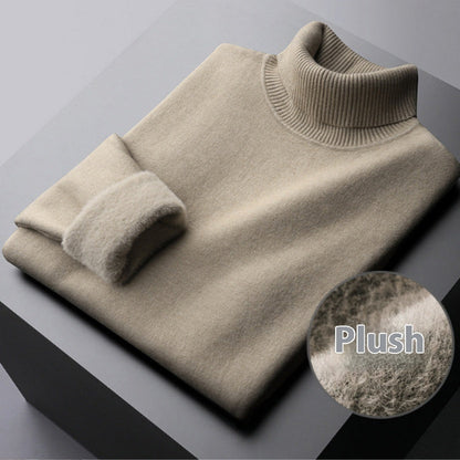 Women’s Fleece-Lined Turtleneck Sweater | Ultra-Warm Thick Knitted Pullover | Elegant Winter Thermal Knitwear | High-Sense Minimalist Slim Fit Sweater for Women