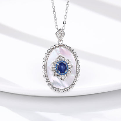 Sapphire Diamond Pendant Necklace | S925 Sterling Silver Luxury Charm | High-Sense Wedding & Party Jewelry | Trendy Minimalist Radiant Gemstone Necklace | Luxury-Label Statuesque 2026 High-Fashion Emerald-Luxe Essential