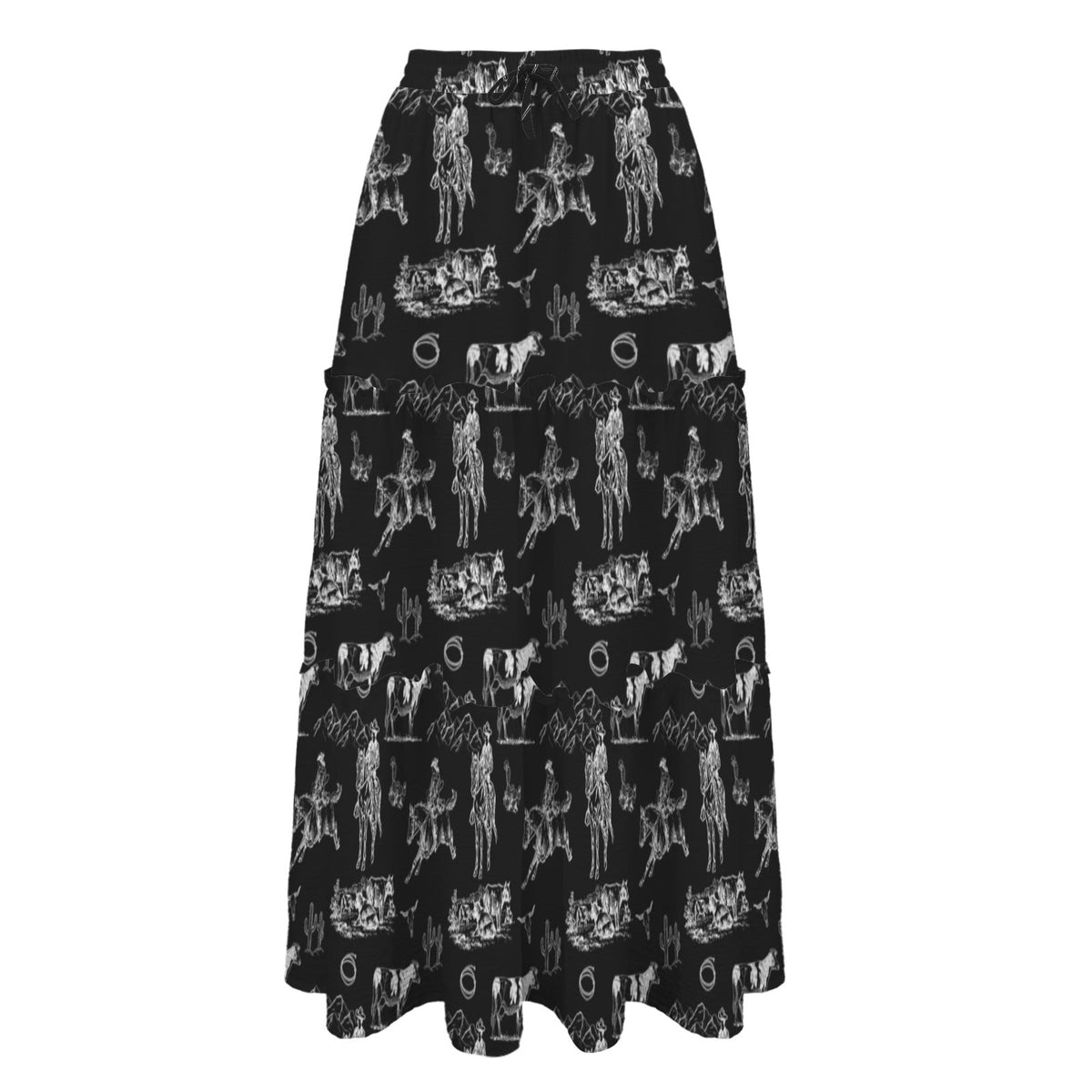 Baha Ranch Ranch Life Western Tiered Prairie Maxi Skirt