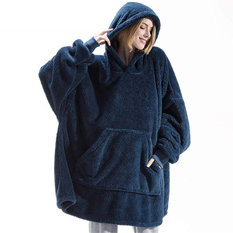 Women’s Winter Hoodie Sweatshirt with Big Pocket | Cozy Fleece-Lined Hooded Tops | Elegant Oversized Pullover Sweatshirt | Modern Relaxed Fit Winter Clothes for Ladies | 2026 Trendy Solid Color Streetwear Hoodie
