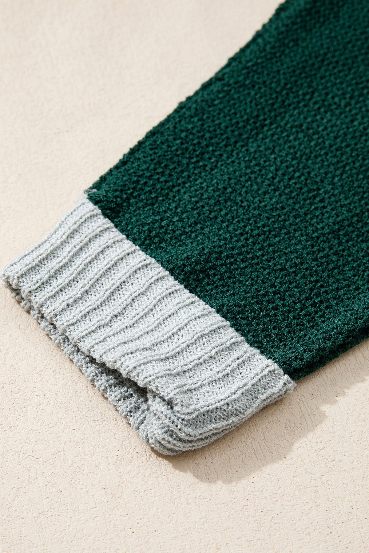 Threaded Pear Demi Block Knit Loose Sweater