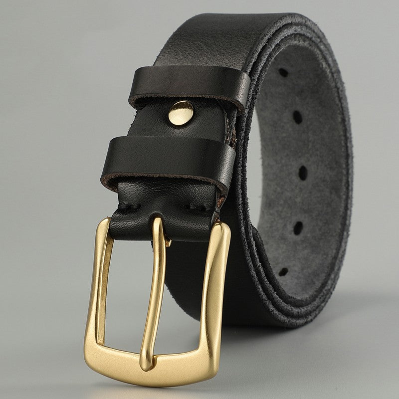 Men’s Handmade Genuine Cowhide Leather Belt | Casual Trend Vintage Waistband | High-Sense Durable Real Leather Belt | Premium Hand-Crafted Accessory for Men