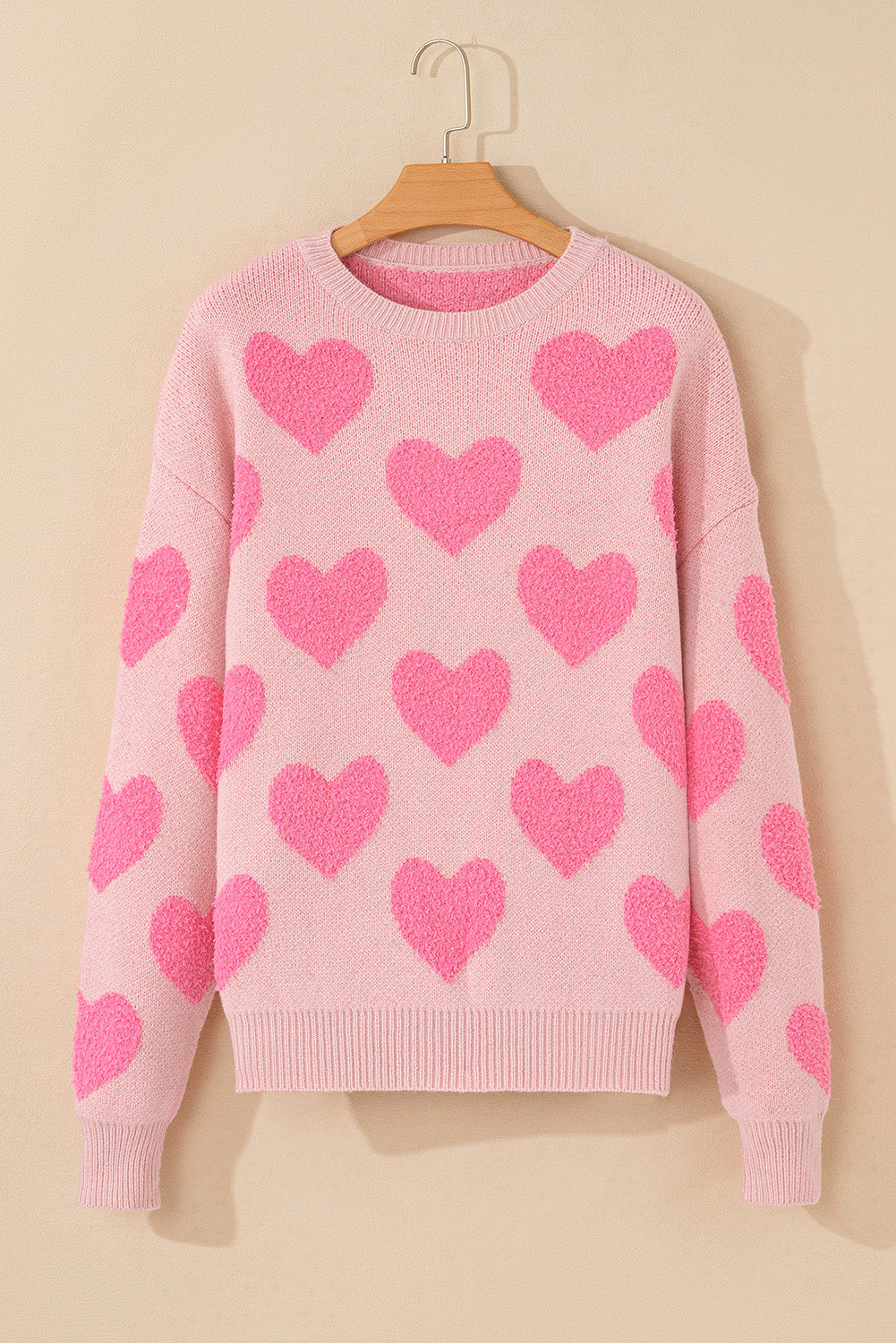Threaded Pear Cali Heart Jacquard Knit Sweater