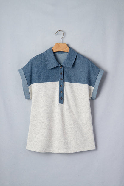 Threaded Pear Ivey Collar Short Sleeve Top