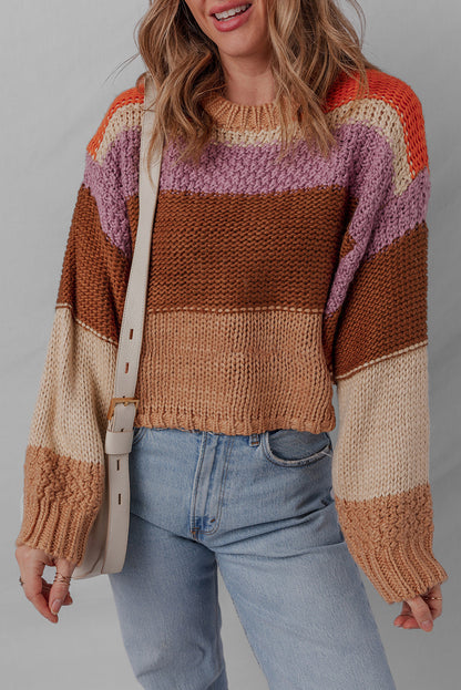 Threaded Pear Lydia Cropped Knitted Sweater