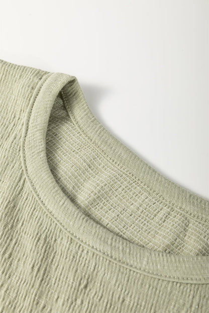 Threaded Pear Adelynn Textured Half Sleeve Blouse