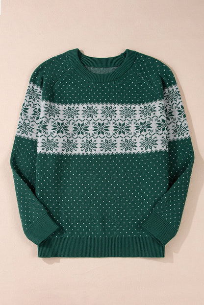 Threaded Pear Abigail Pattern Drop Shoulder Sweater