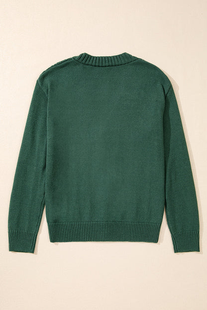 Threaded Pear Laney Knit Drop Shoulder Sweater