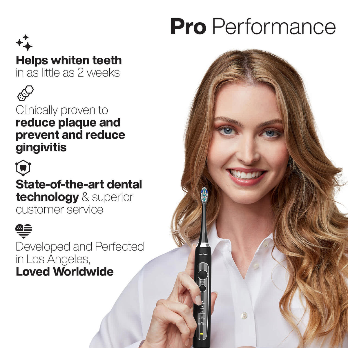 AquaSonic Black Series PRO – Ultra-Whitening Electric Toothbrush