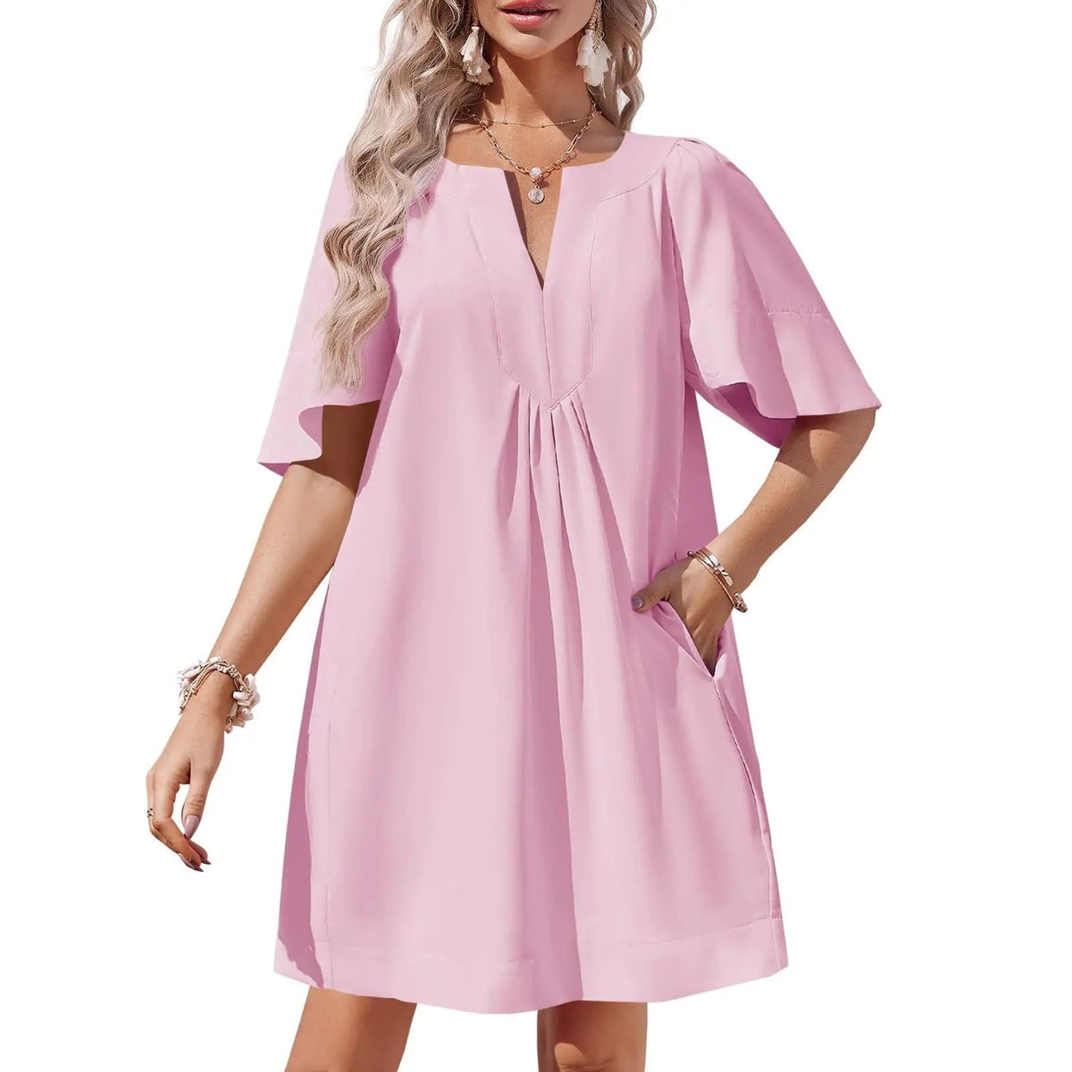 Women's Flutter Short Sleeve Mini Dress