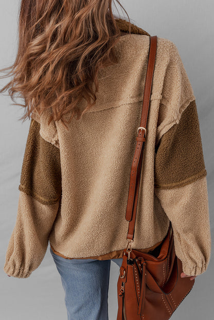 Threaded Pear Adaline Patchwork Half Sherpa Sweatshirt