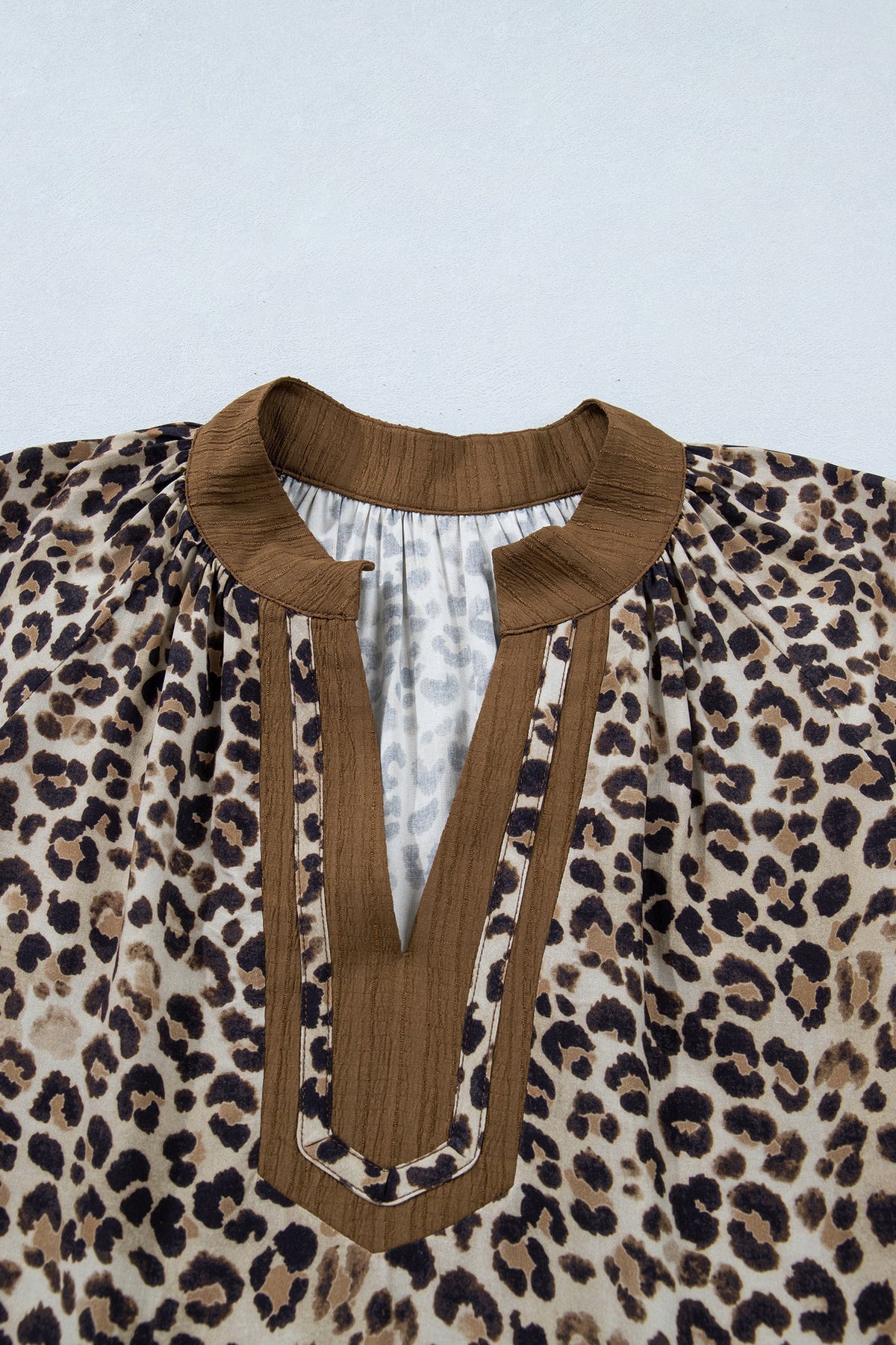 Threaded Pear Kahlani Crinkled Colorblock Patchwork PLUS Blouse