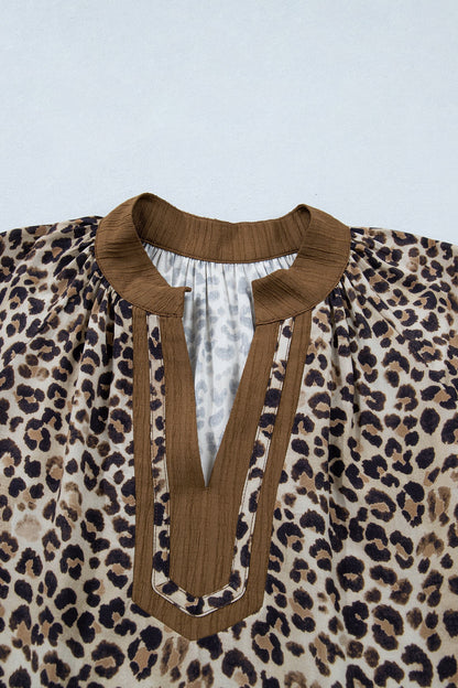 Threaded Pear Kahlani Crinkled Colorblock Patchwork PLUS Blouse