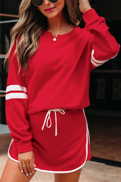 Threaded Pear Sophia Shoulder Pullover Mini Skirt