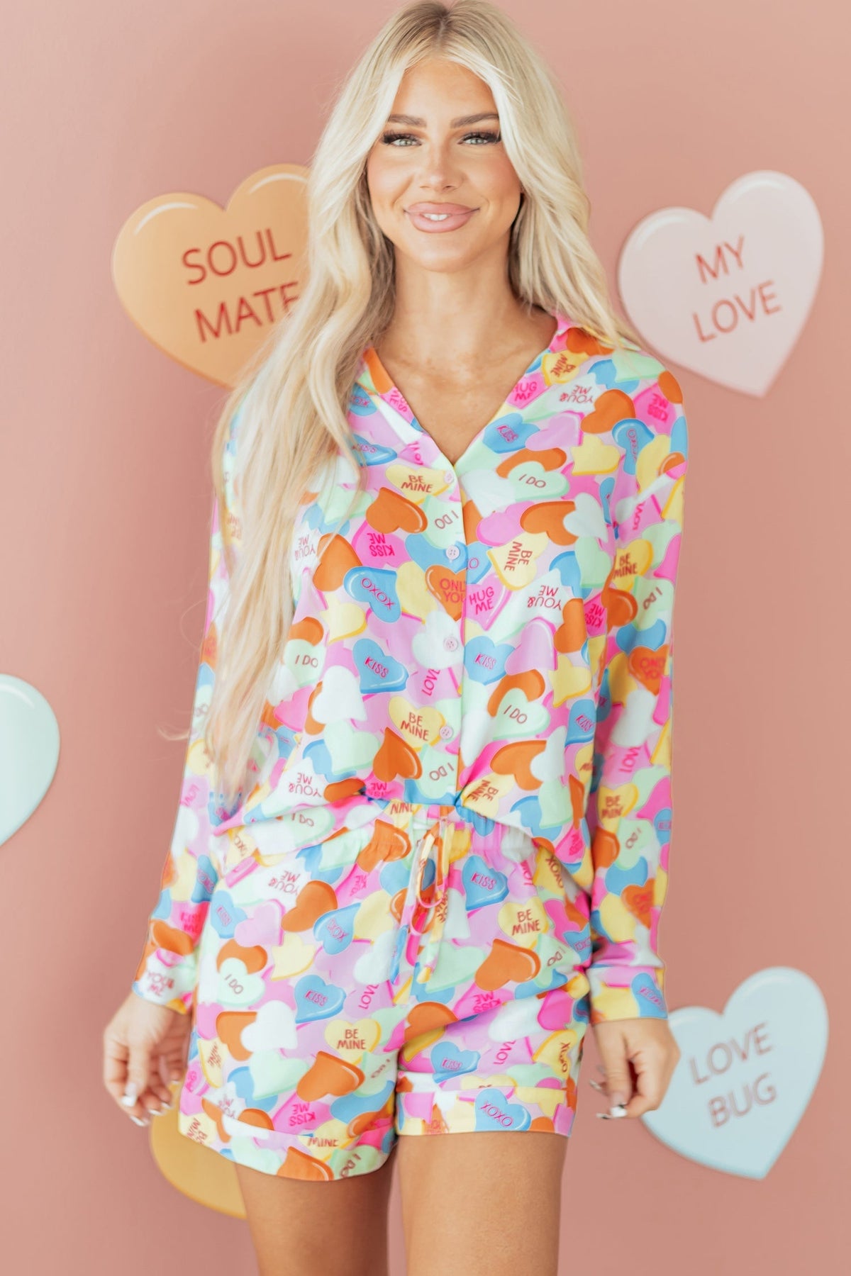 Threaded Pear Remi Heart Collared Tunic Shirt