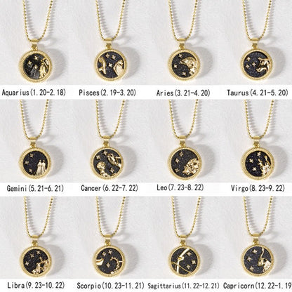 Crystal & 18K Goldtone Plated Zodiac Circular Set of 2 Pendant Necklaces - Aries