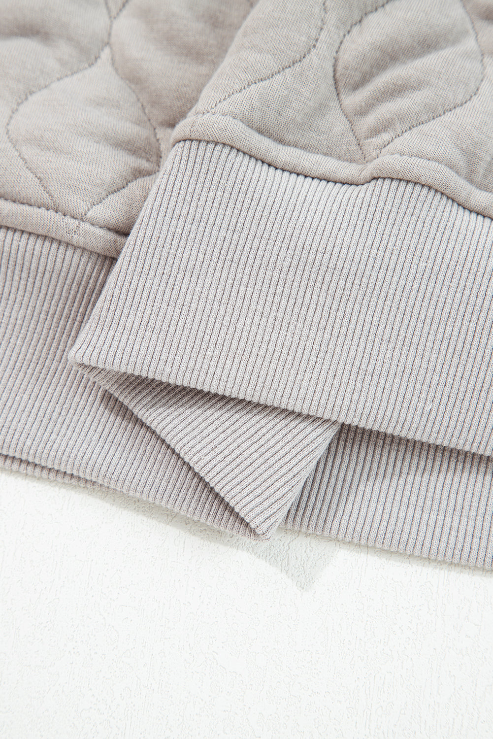 Threaded Pear Gray Quilted Quarter Zip Plus Size Hoodie