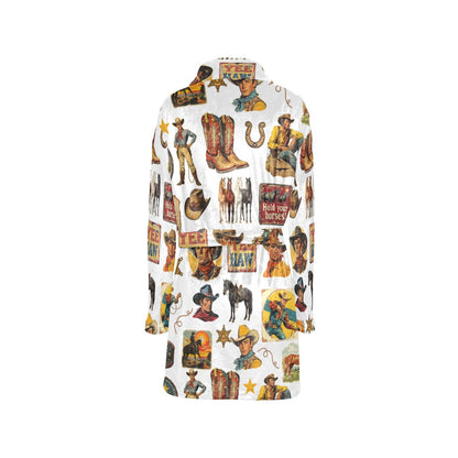 Baha Ranch Vintage Cowboy Collage Western Women's Robe