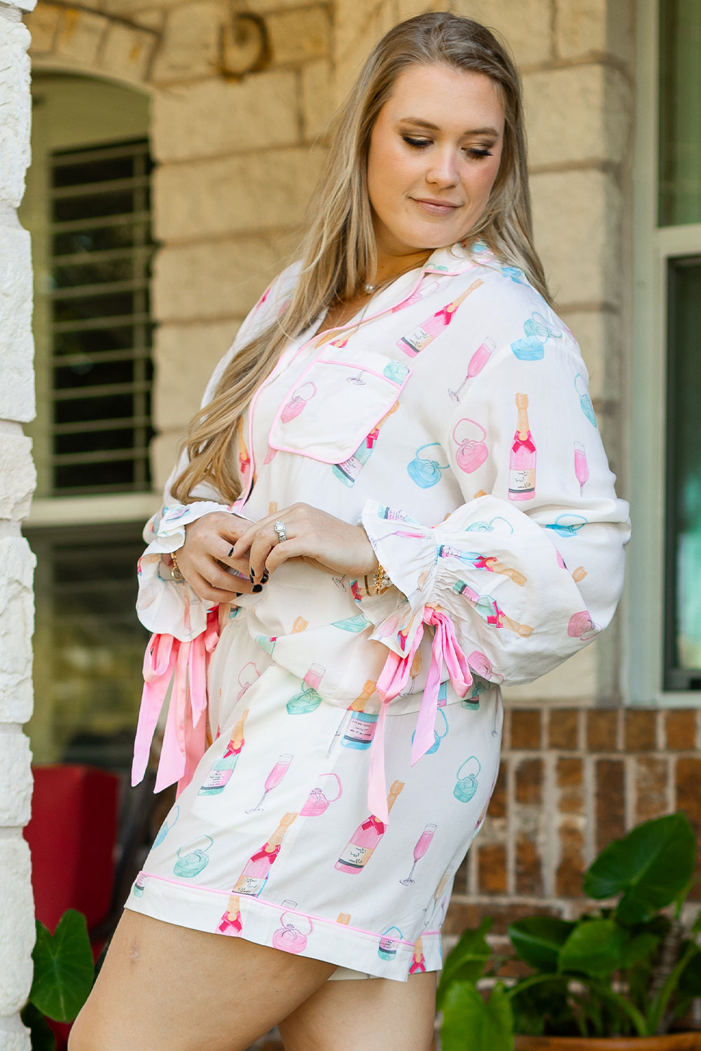 Threaded Pear Milani Plus Size Pajama Set