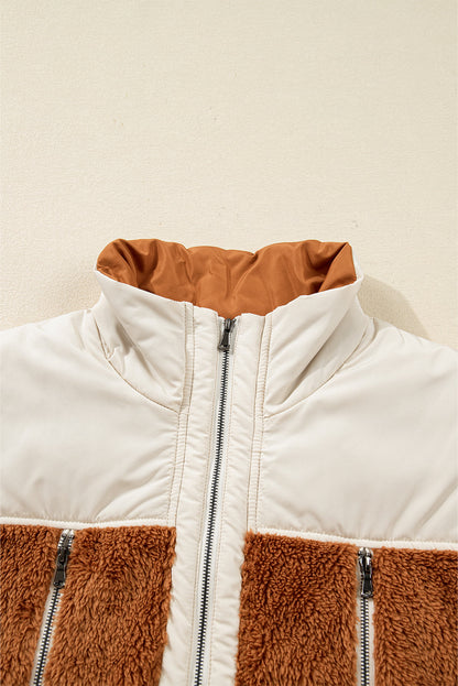 Threaded Pear Elizabeth Patchwork Zipper Stand Vest