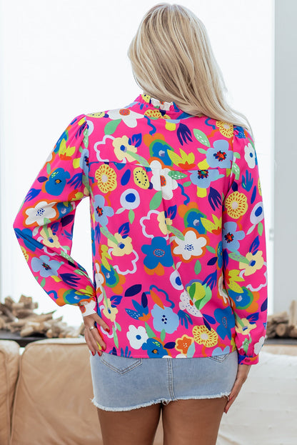 Threaded Pear Dalia Flower Bomb Blouse
