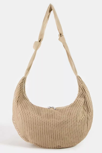 Fame Textured Mesh Knot Shoulder Bag