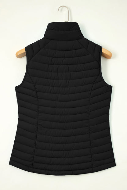 Threaded Pear Harper Quilted Zipped Puffer Vest