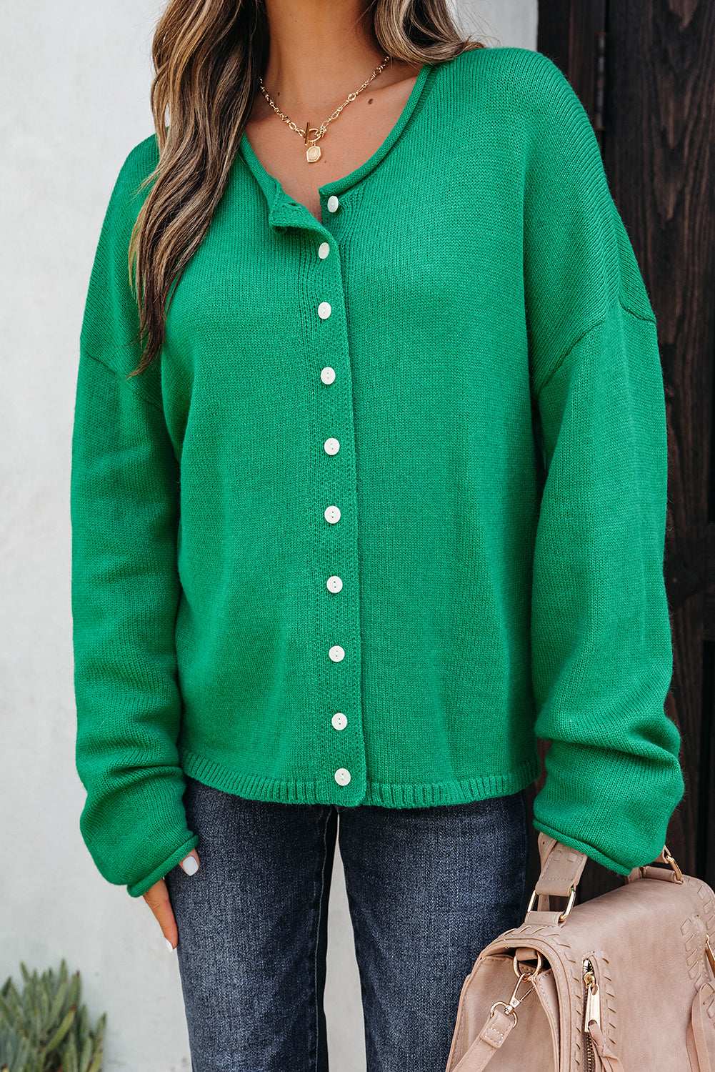 Threaded Pear Evatyn Knit Drop Shoulder Sweater