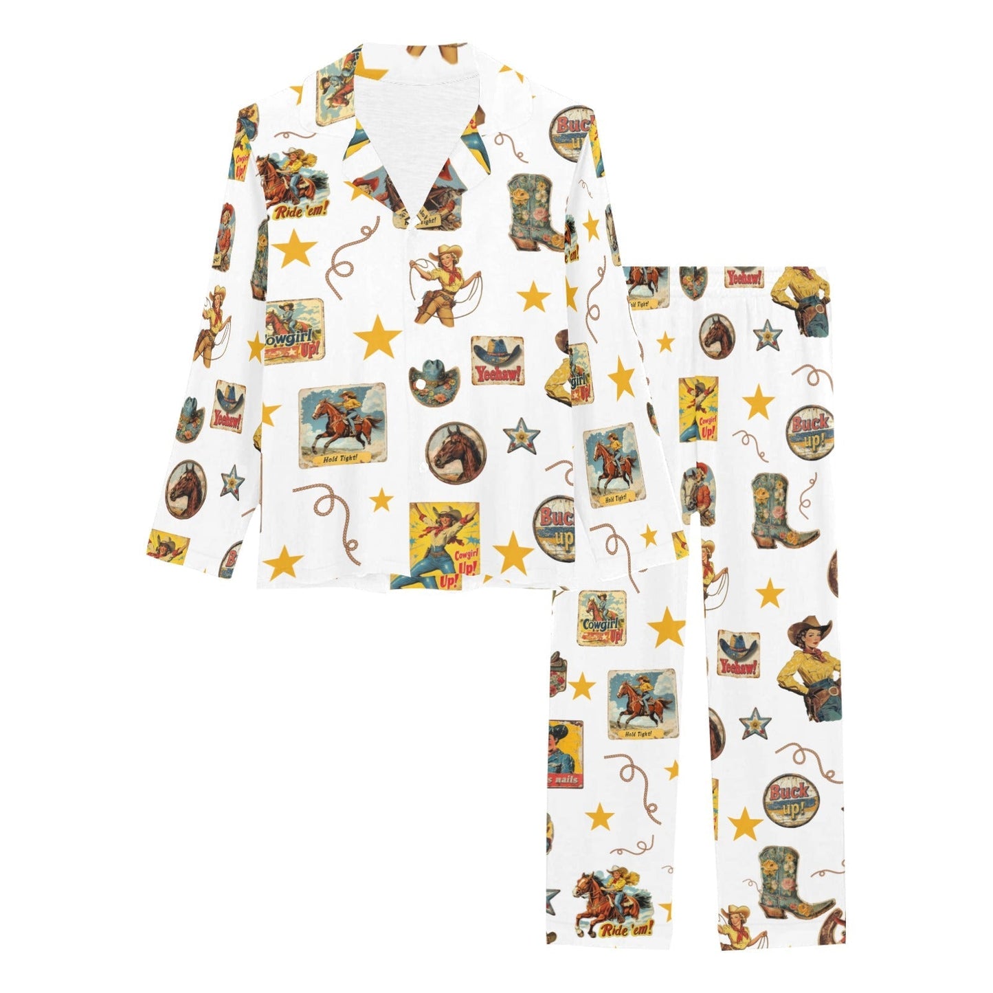 Baha Ranch Vintage Cowgirl Collage Pajama set