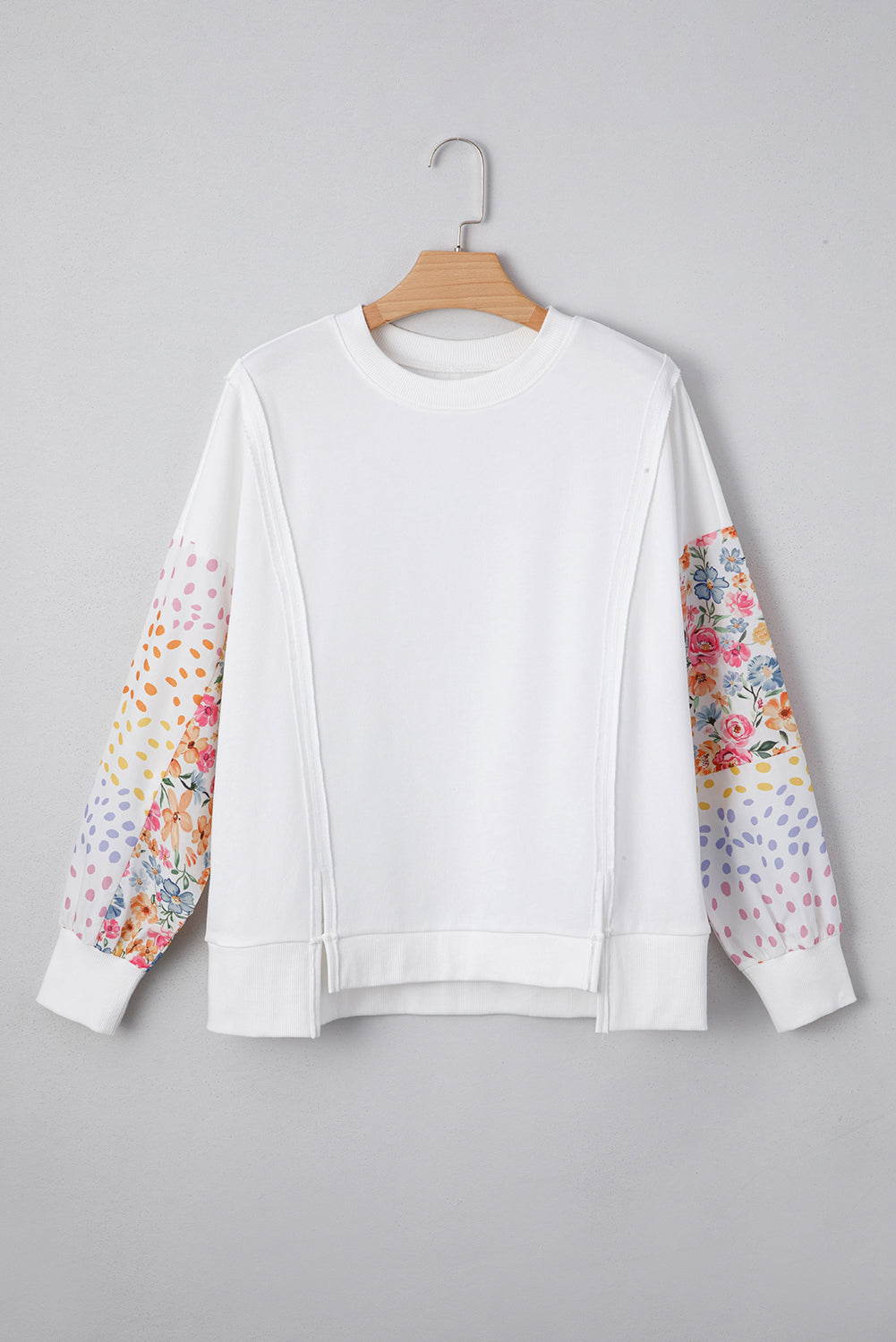 Threaded Pear Raelynn Floral Patchwork Casual Sweatshirt
