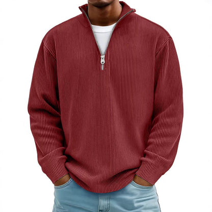 Men's Corduroy Zip Collar Sweatshirt