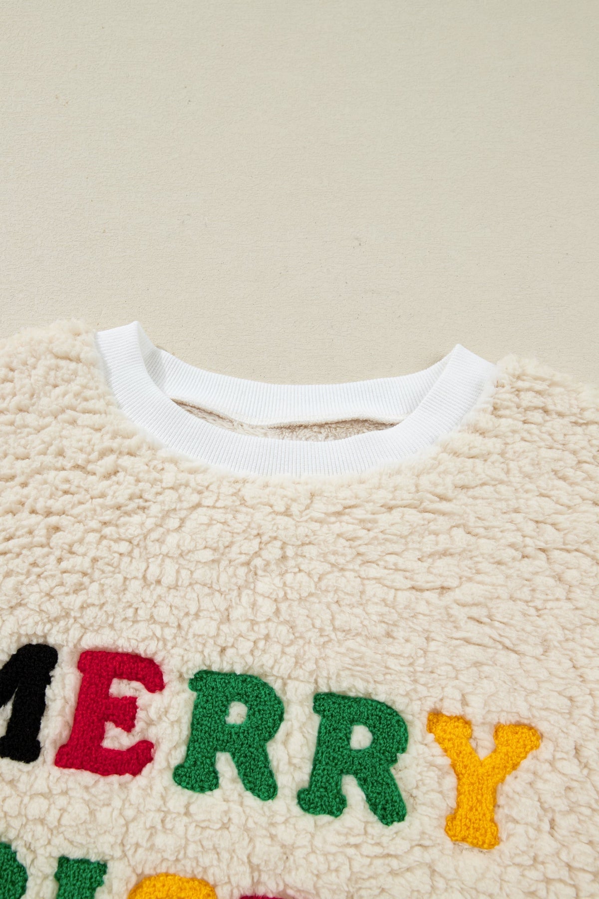 Threaded Pear Ensley Christmas Embroidered Sherpa Pullover