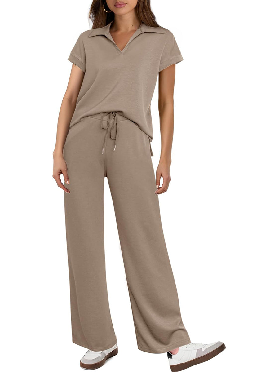 ✨Women's Cap Sleeve Top and Drawsting Pants 2 Piece Lounge Set Tracksuit