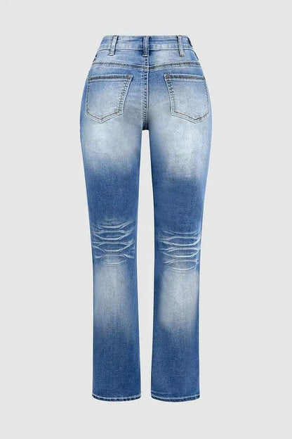 Women’s Jeans T197 | Premium High-Sense Tailored Denim | Elegant Slim-Straight Fit Blue Jeans | Modern Luxury Women's Trousers | 2026 High-Fashion Denim Collection
